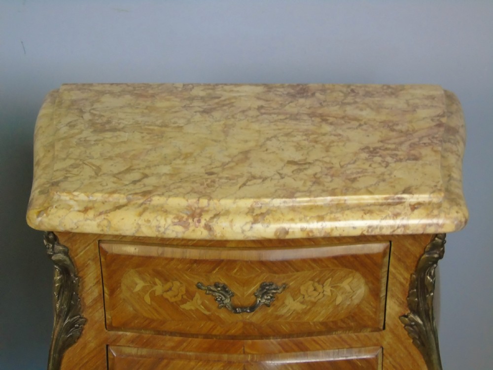 Good Pair Of French Inlaid Bedside Cabinets With Ormolu Mounts View III