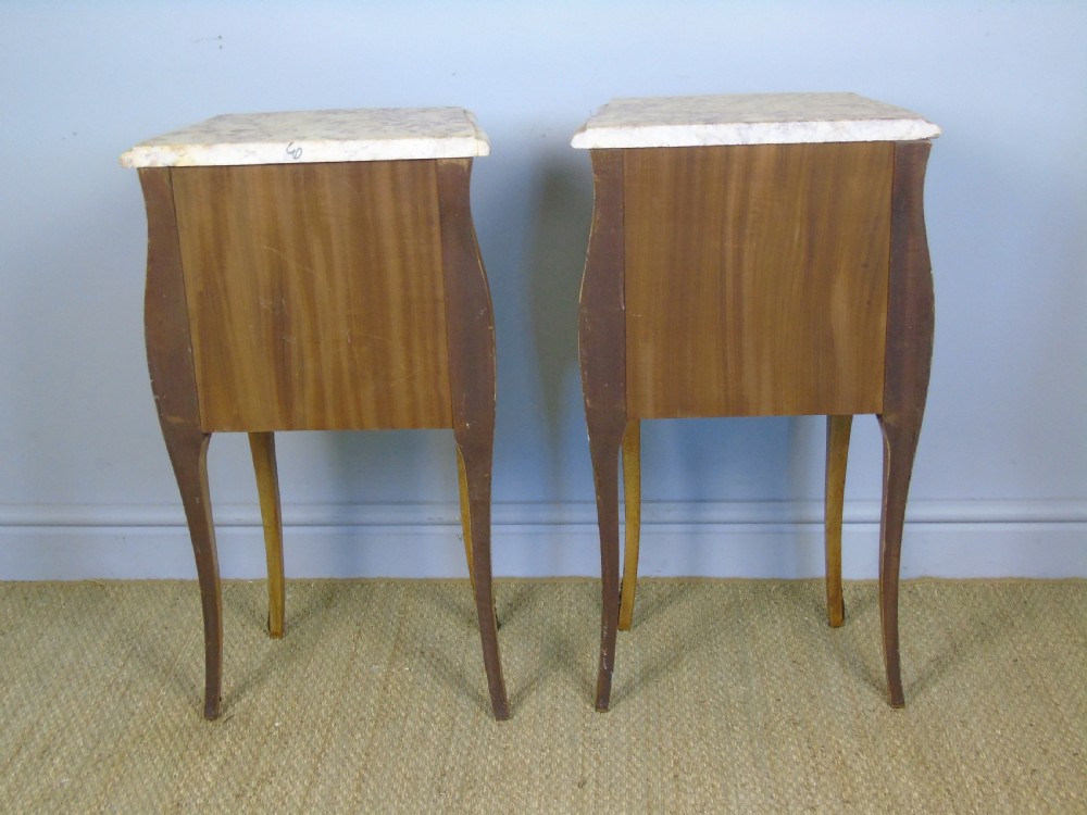 Good Pair Of French Inlaid Bedside Cabinets With Ormolu Mounts View V