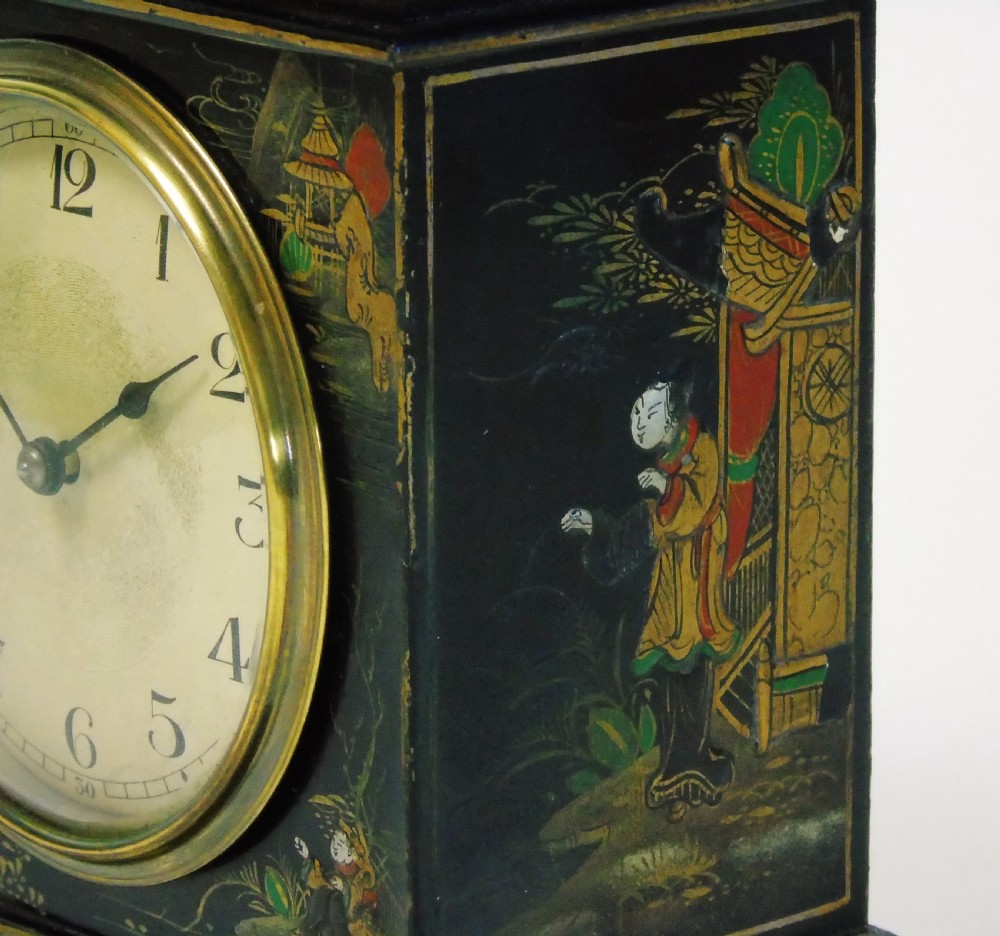 Antique Chinoiserie Clock Pagoda Top View III