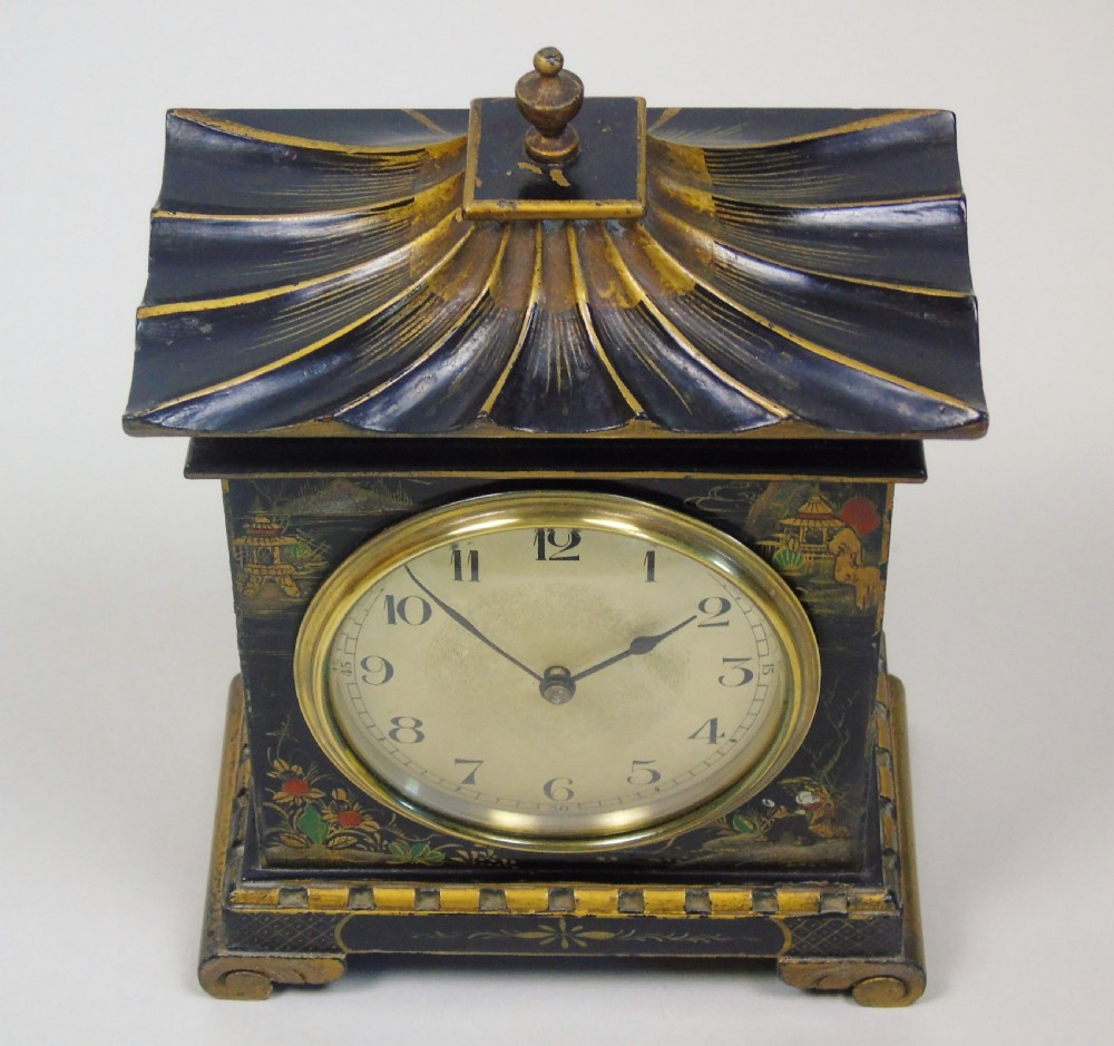 Antique Chinoiserie Clock Pagoda Top View IV