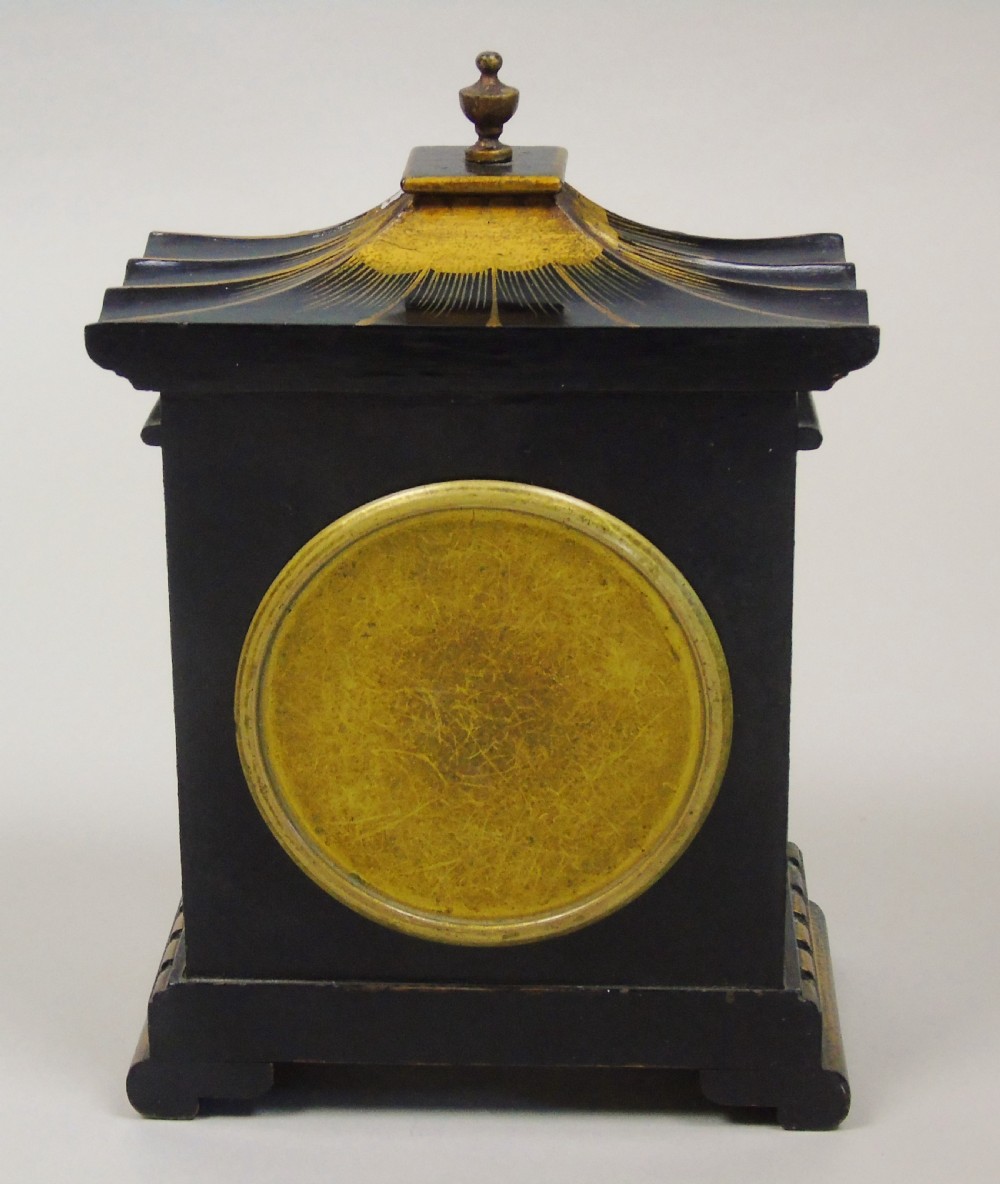 Antique Chinoiserie Clock Pagoda Top View V