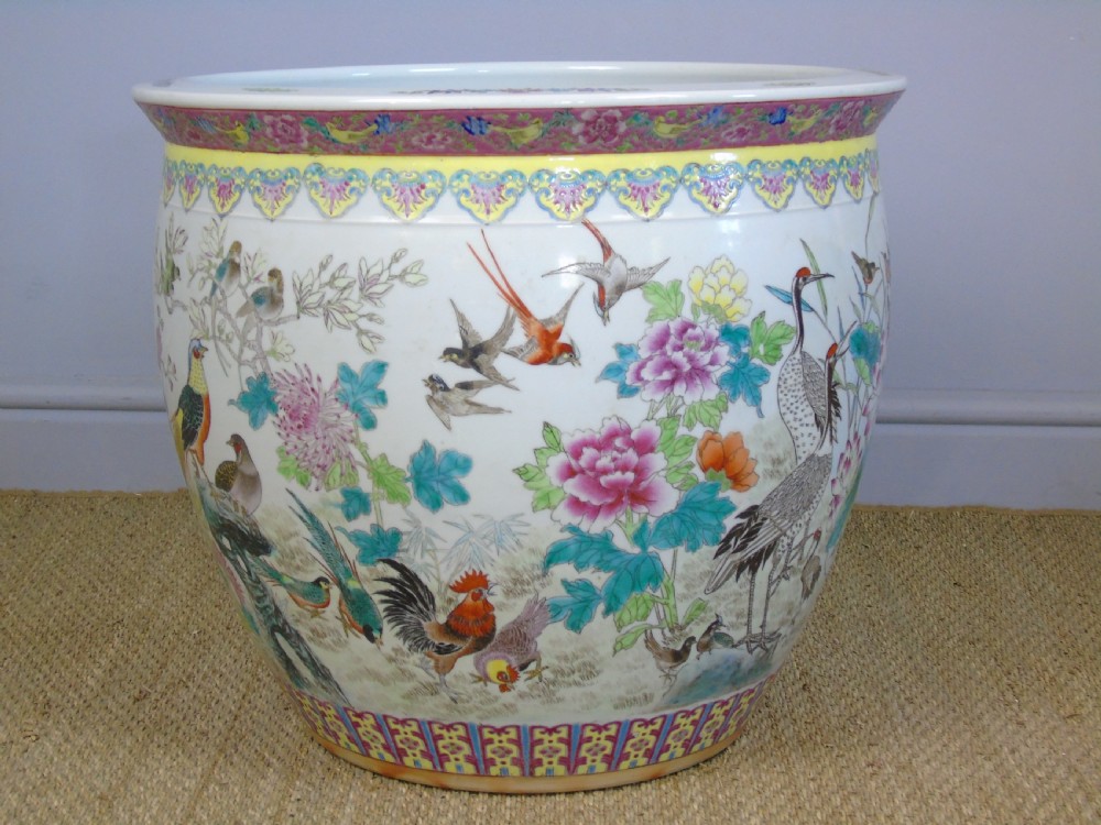Very Large Antique Chinese Jardiniere Famille Rose View II