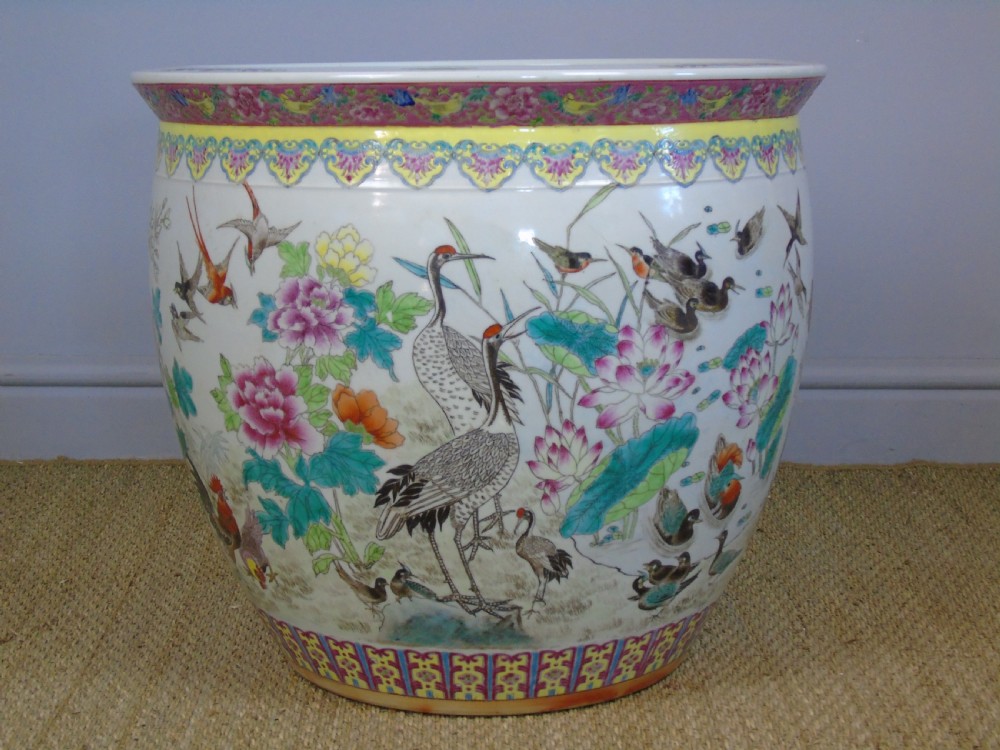 Very Large Antique Chinese Jardiniere Famille Rose View III