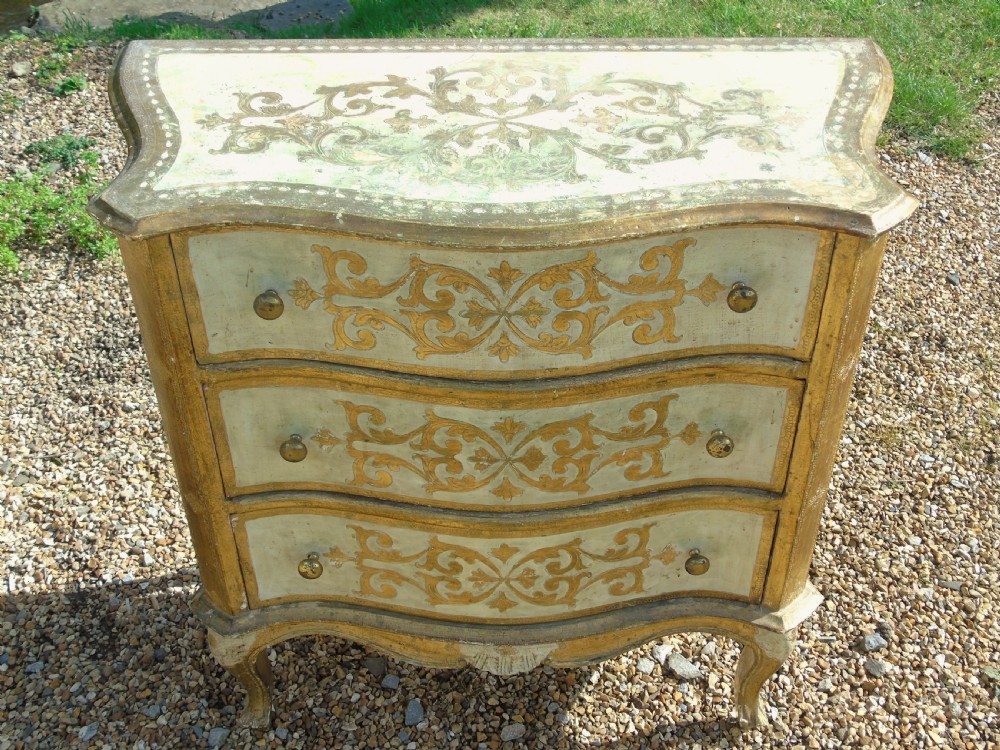 Neat Vintage Gilded Italian Chest of Drawers View IV