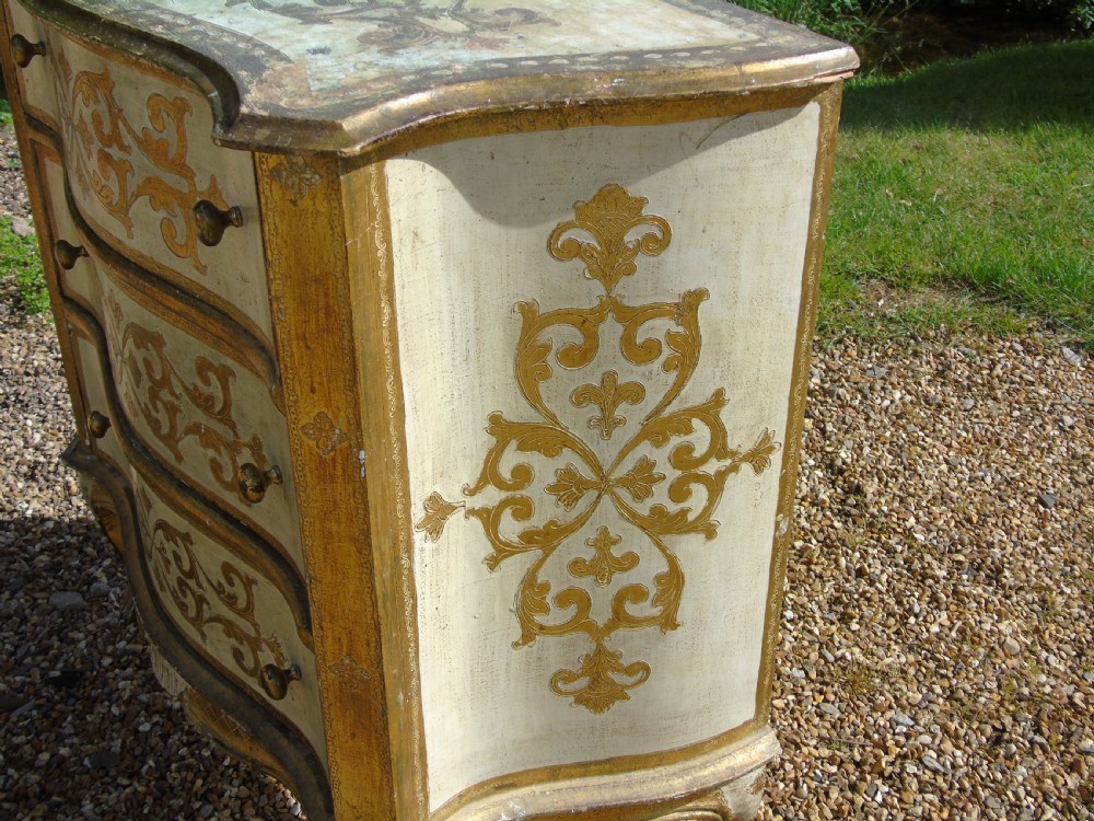 Neat Vintage Gilded Italian Chest of Drawers View V
