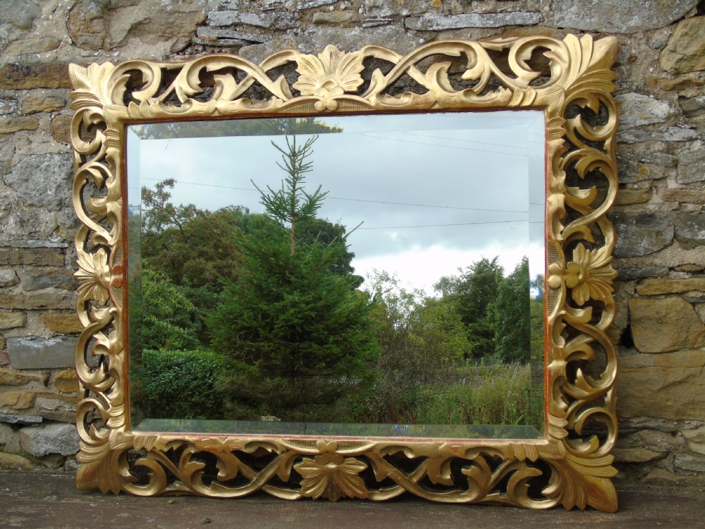 Large Antique Florentine Mirror with Crest View IV