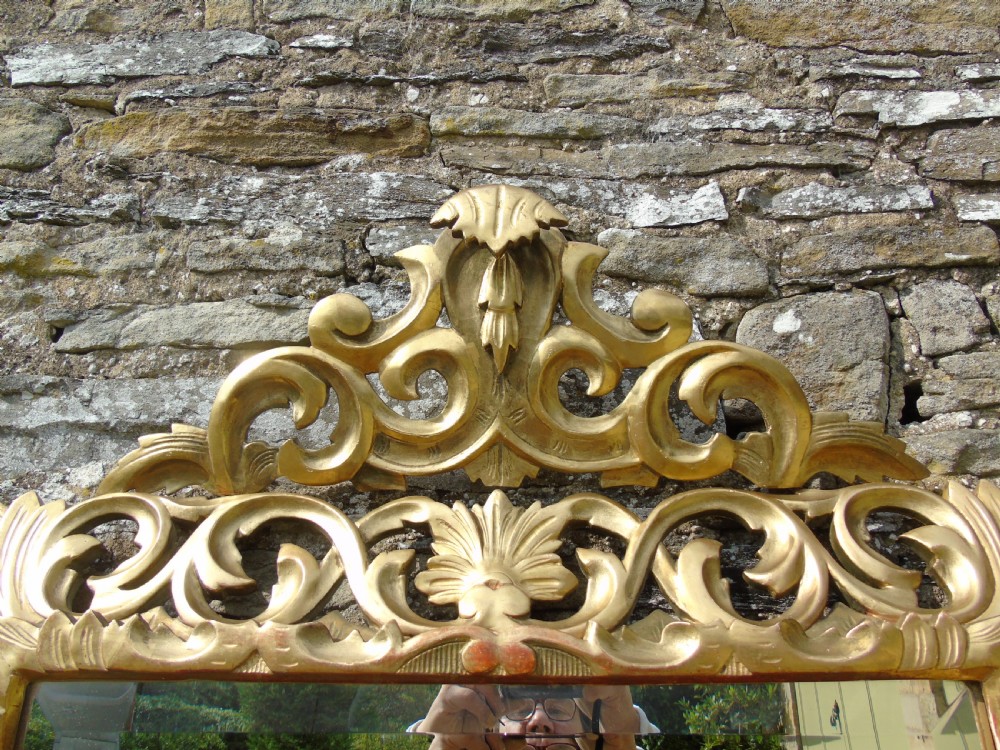 Large Antique Florentine Mirror with Crest View V