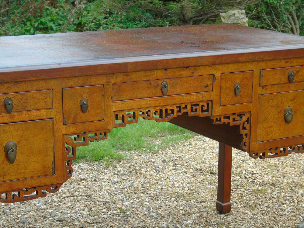 Rare Antique Chinese Lacquered Desk View V