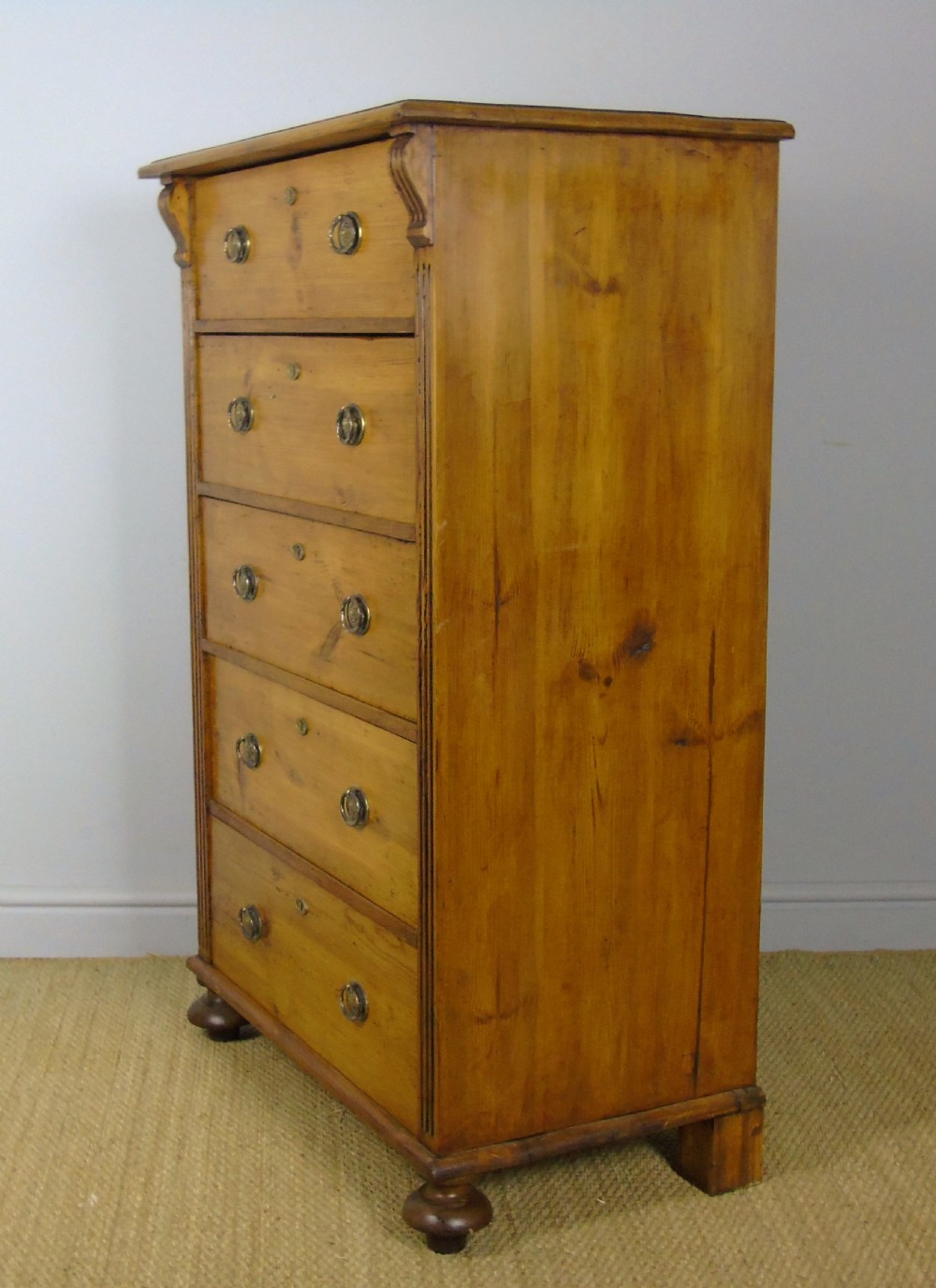 Large Antique Pine and Elm Chest of Drawers View IV
