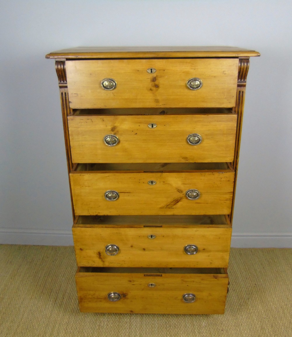 Large Antique Pine and Elm Chest of Drawers View VIII