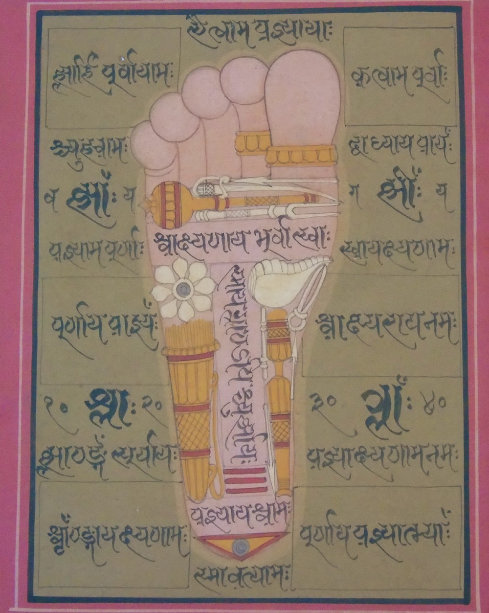 Rare Set of 4 Antique Indian Paintings Palmistry & Solestry View VII