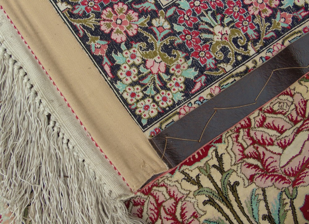 Fine Silk Carpet Rug Roses View VIII