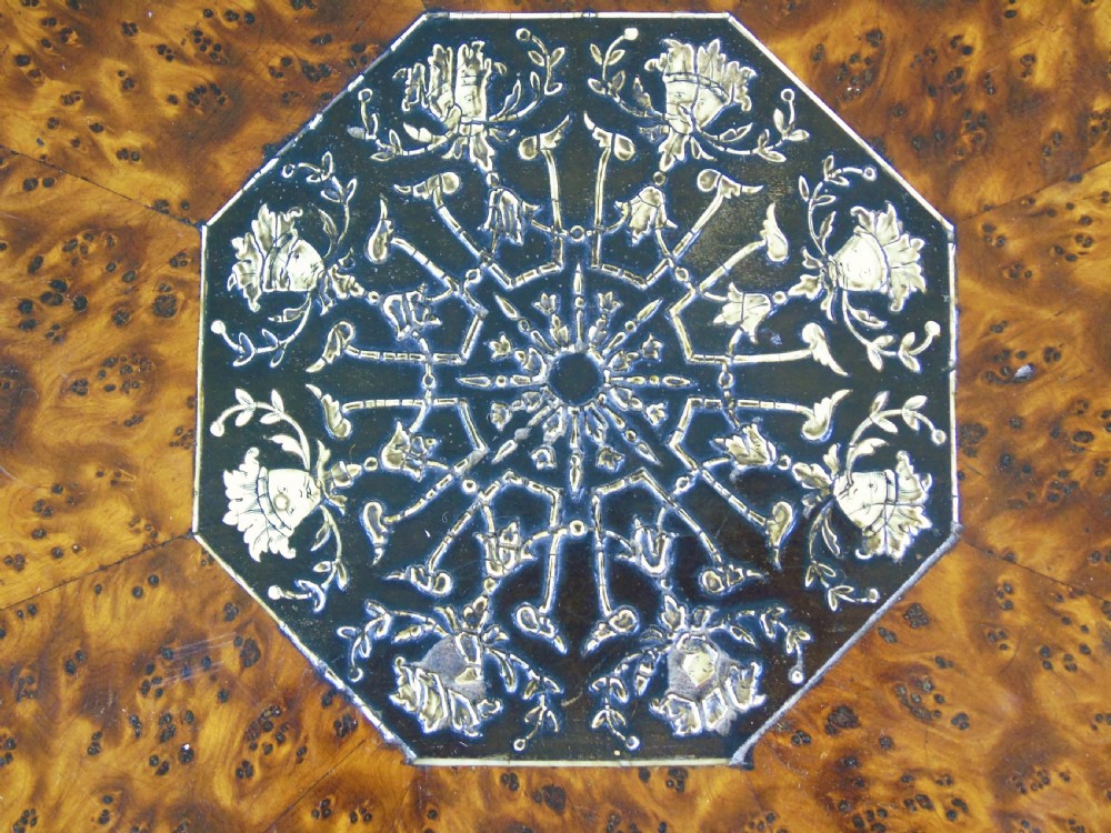 Outstanding Aesthetic Ebonised Birds Eye Maple & Gilt Bronze Table View X