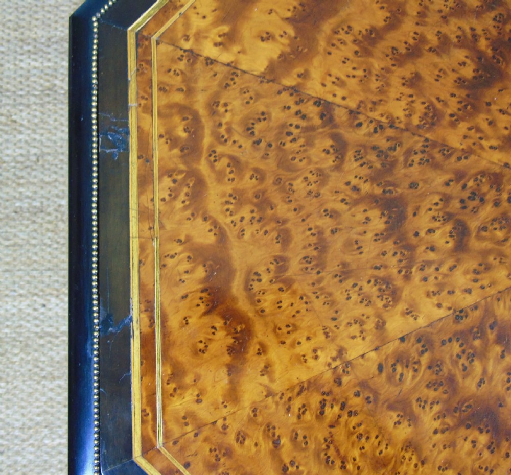 Outstanding Aesthetic Ebonised Birds Eye Maple & Gilt Bronze Table View XI