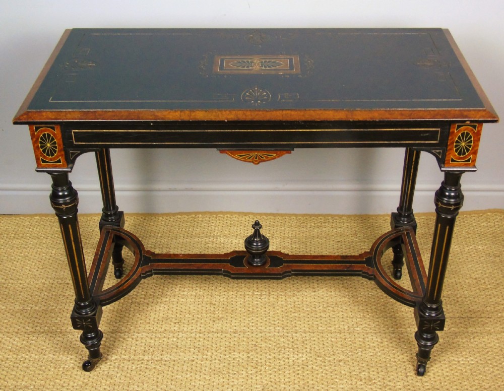 Outstanding Aesthetic Ebonised Burr Walnut Table circa 1870