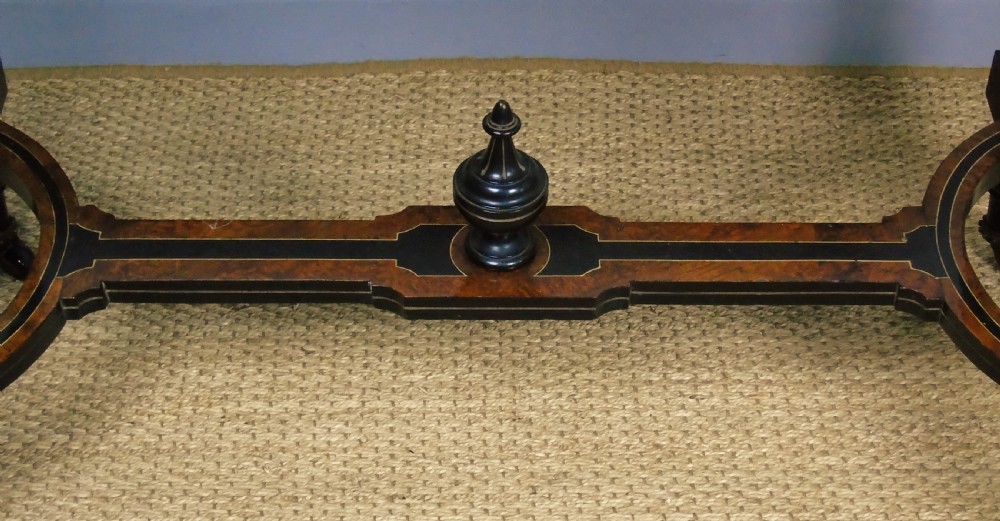 Outstanding Aesthetic Ebonised Burr Walnut Table circa 1870 View V