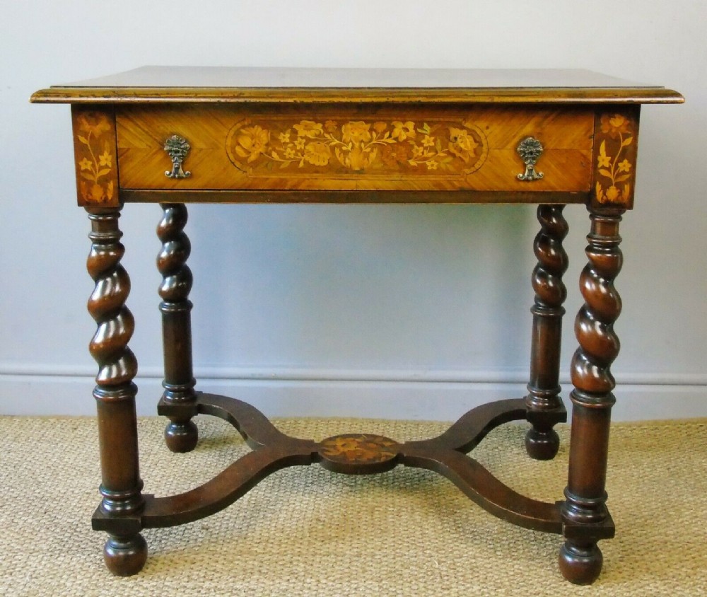 Good Dutch Marquetry Walnut & Kingwood Inlaid Table