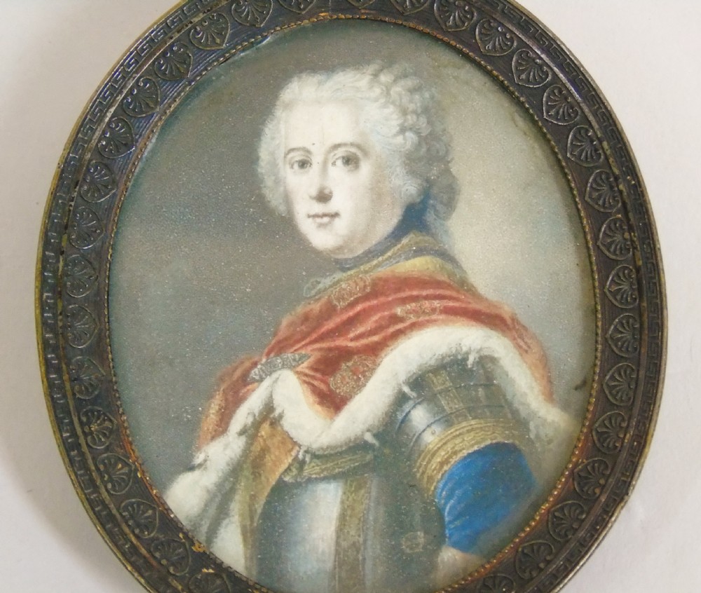 Antique Portrait Miniature King Frederick II Frederick The Great of Prussia View II