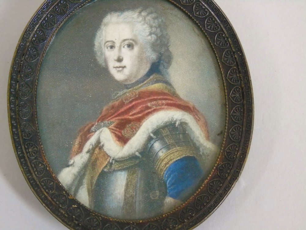 Antique Portrait Miniature King Frederick II Frederick The Great of Prussia View III