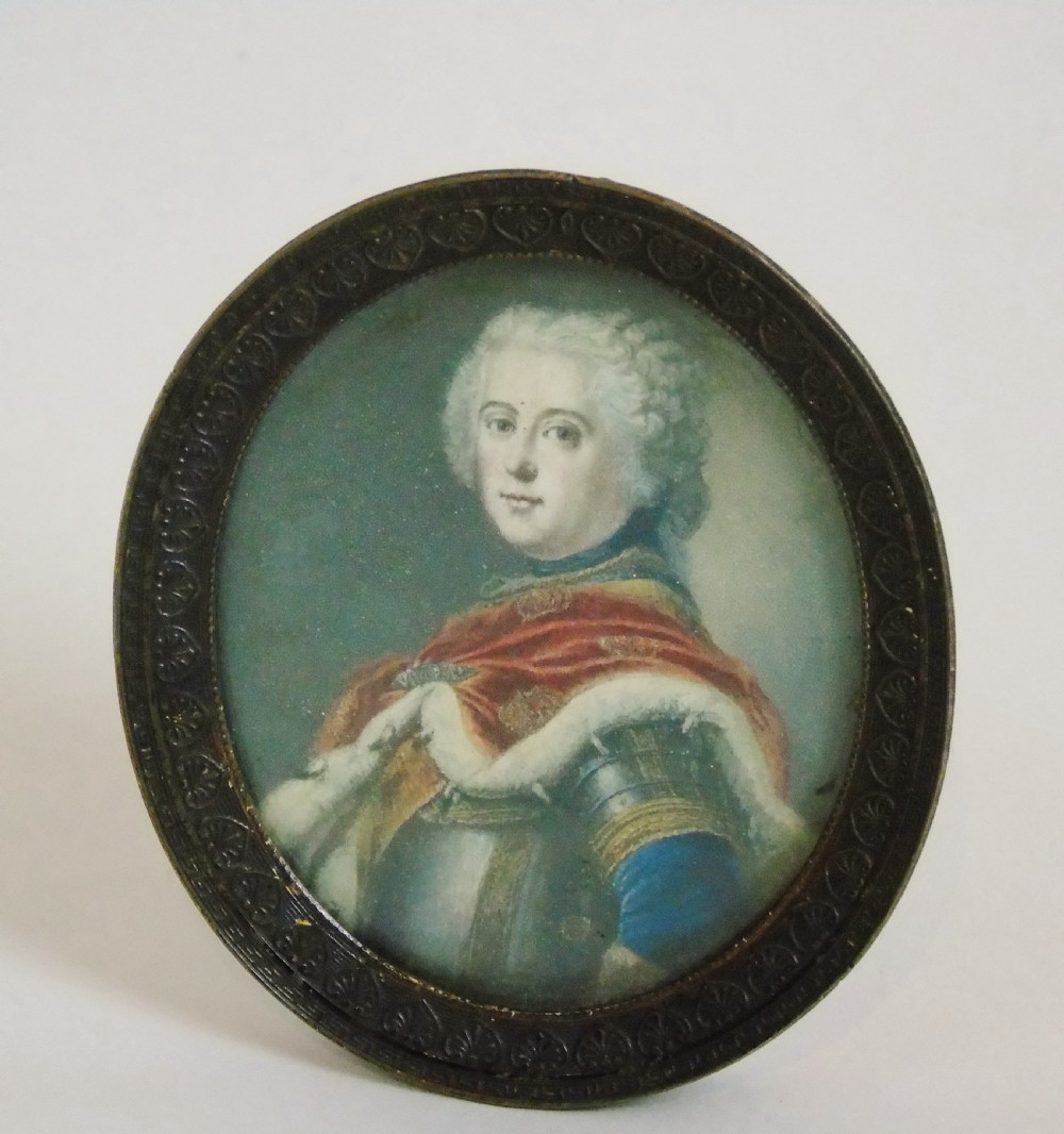Antique Portrait Miniature King Frederick II Frederick The Great of Prussia View V