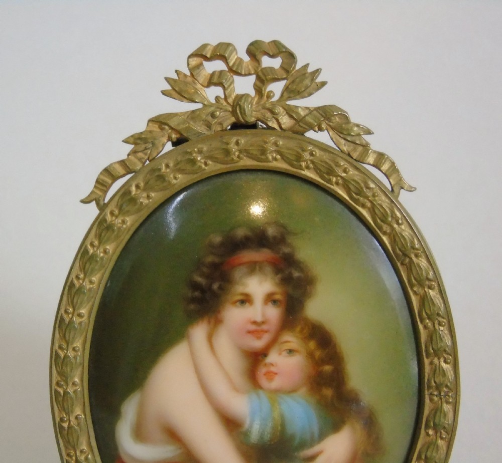 Antique Porcelain Portrait Miniature Madame le Brun View II