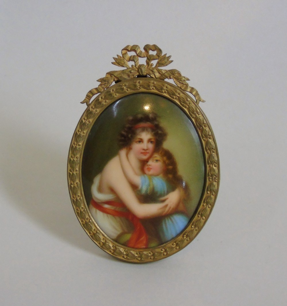 Antique Porcelain Portrait Miniature Madame le Brun View IV