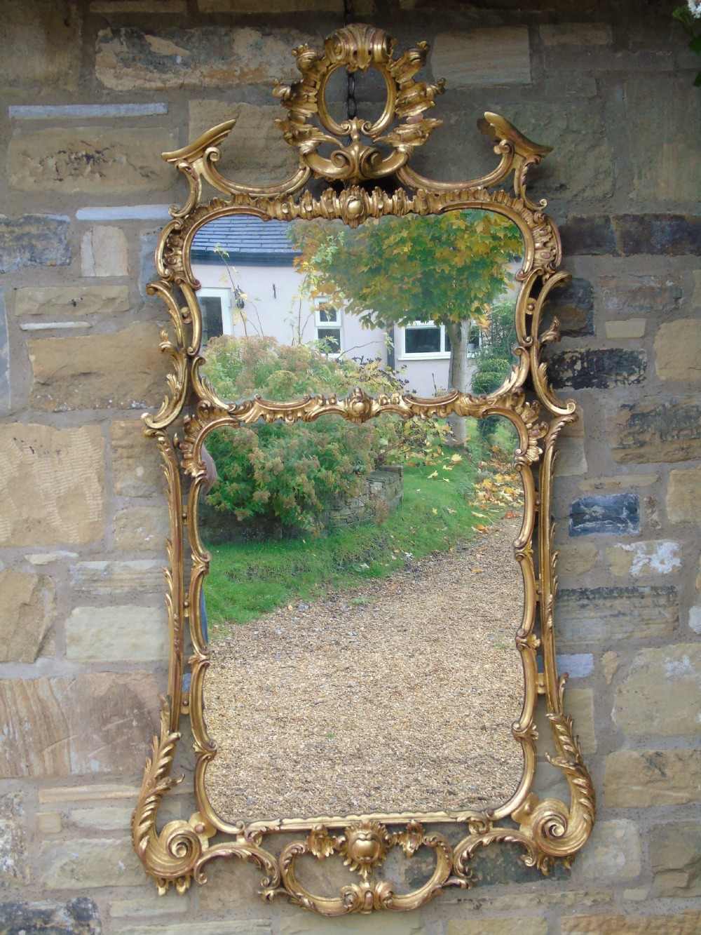 Stunning Twin Plate Rococo Mirror 19th Century View III