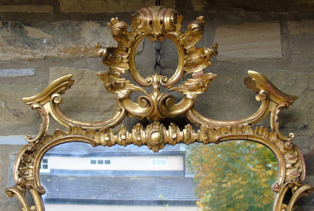 Stunning Twin Plate Rococo Mirror 19th Century View IV