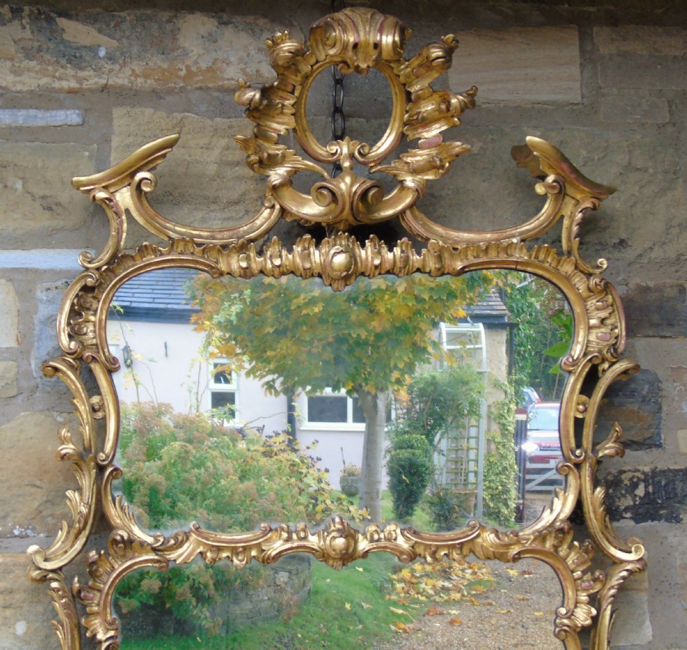 Stunning Twin Plate Rococo Mirror 19th Century View V