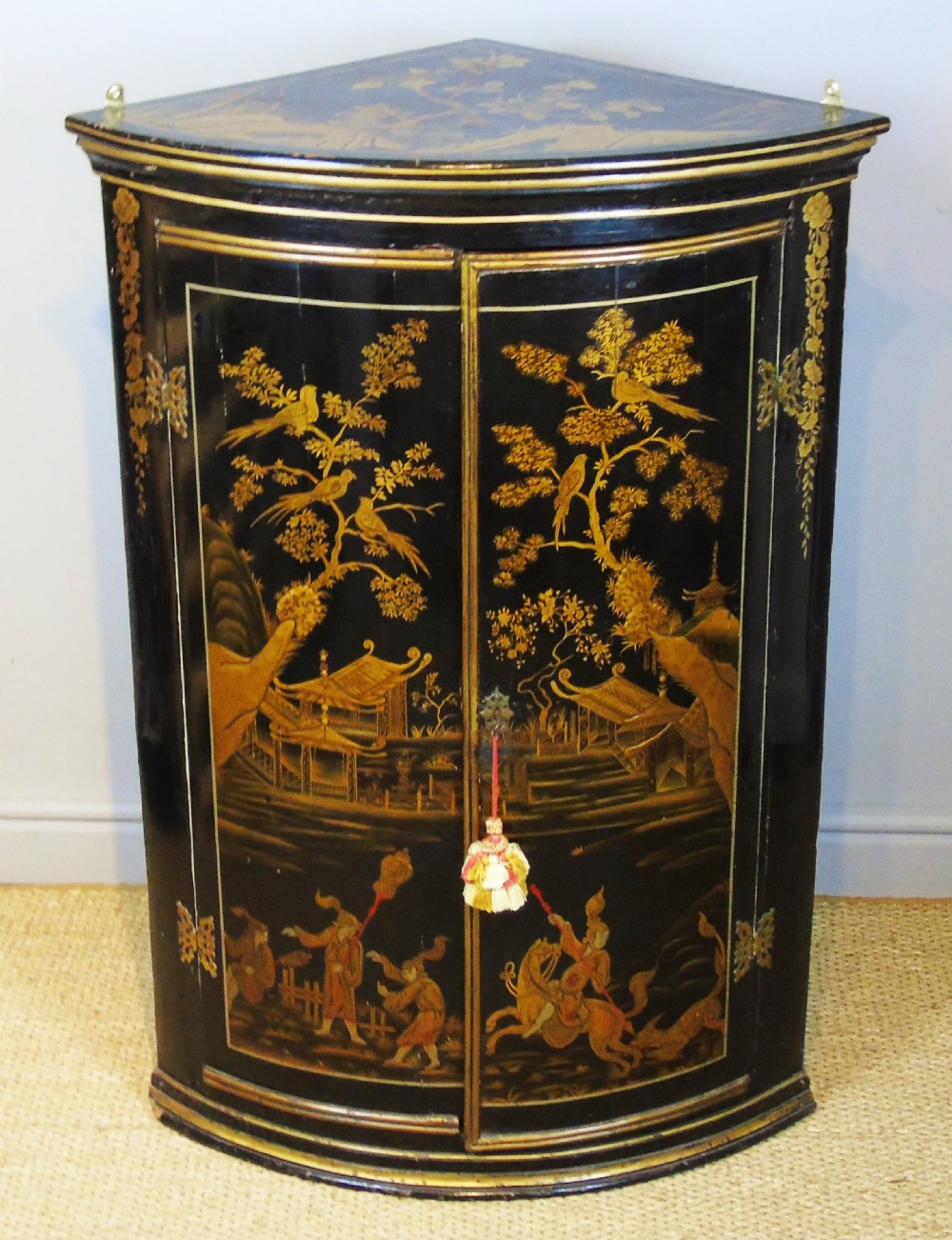 Handsome Regency Chinoiserie Corner Cabinet View II