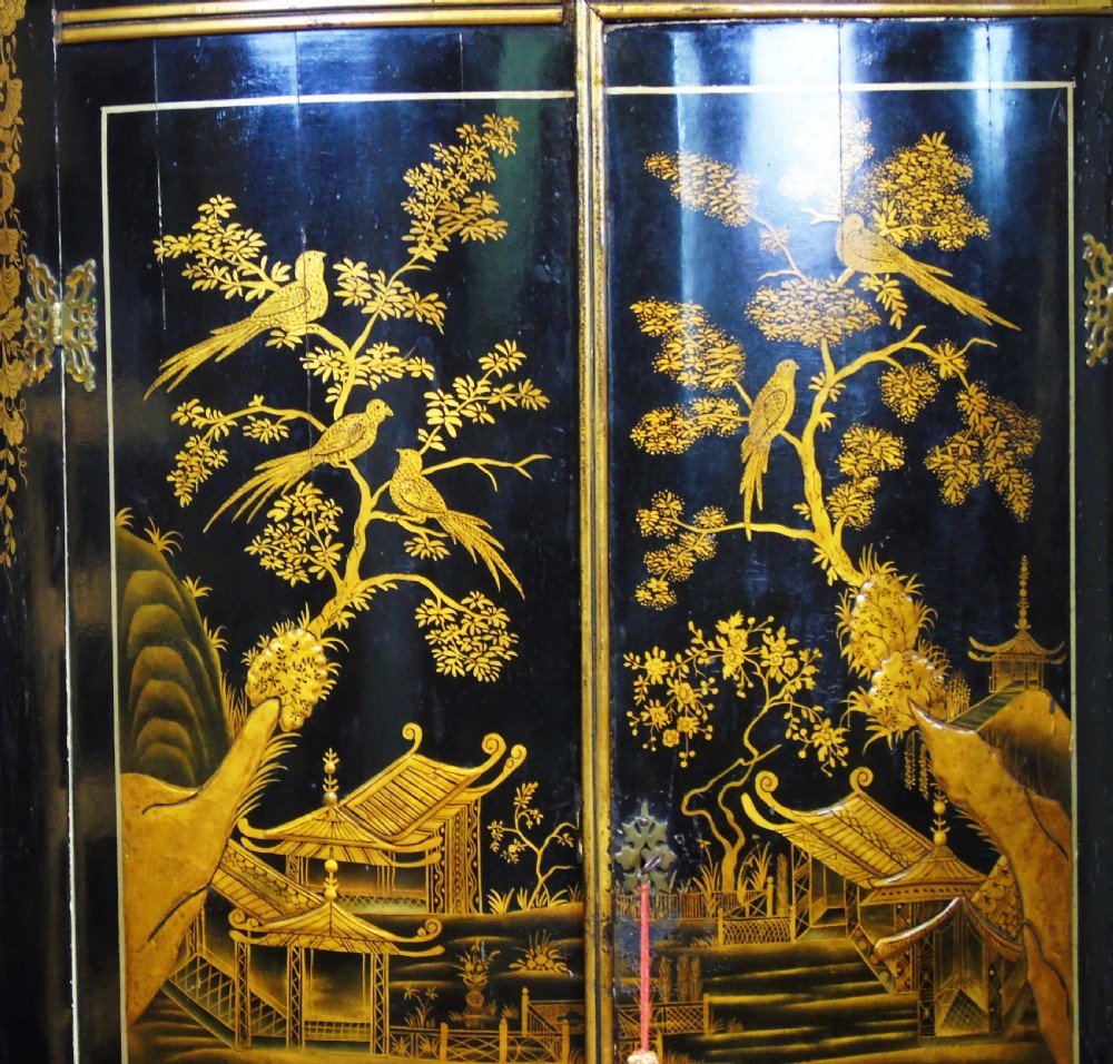 Handsome Regency Chinoiserie Corner Cabinet View V