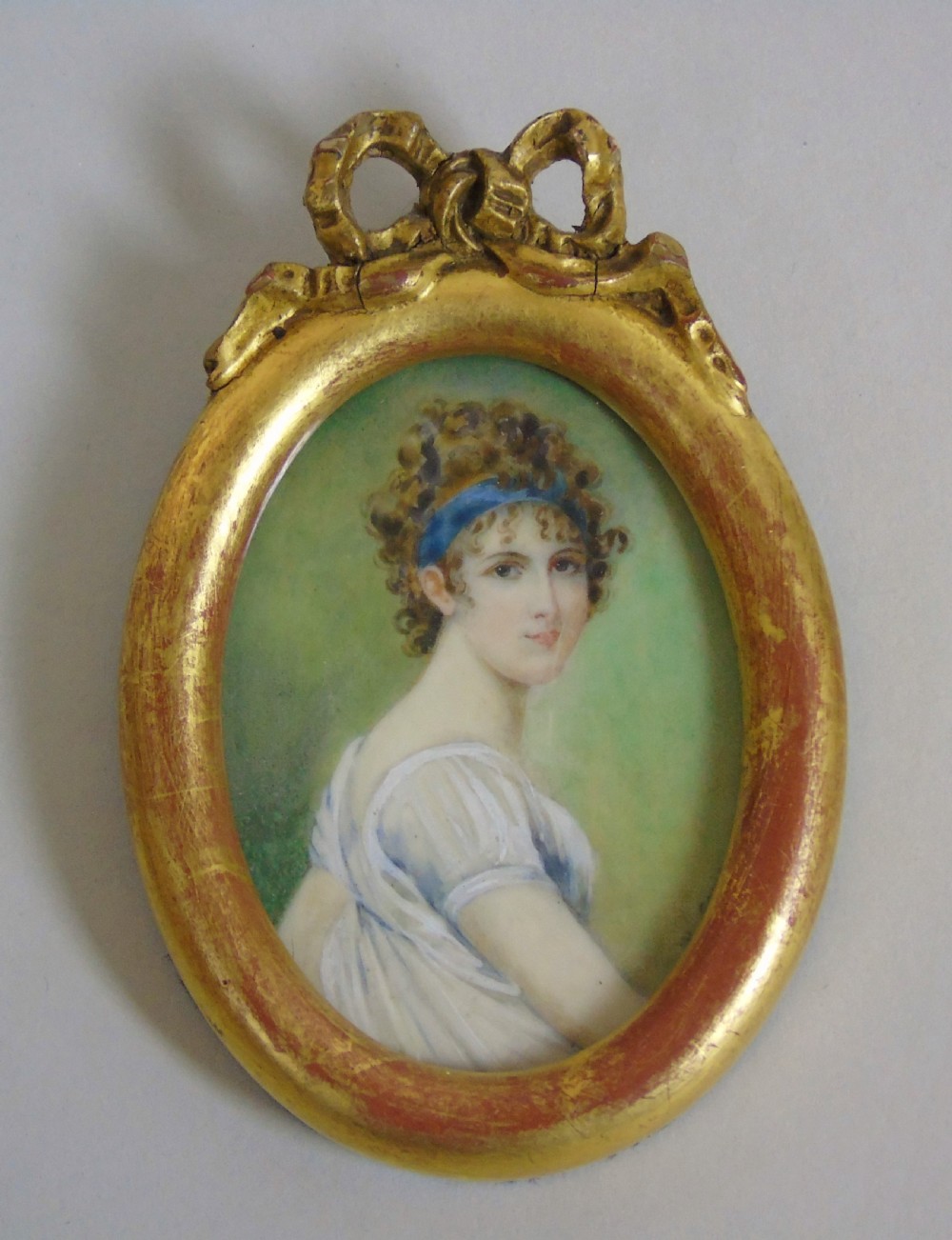 Antique Portrait Miniature Madame Recamier after Jacques-Louis David View III