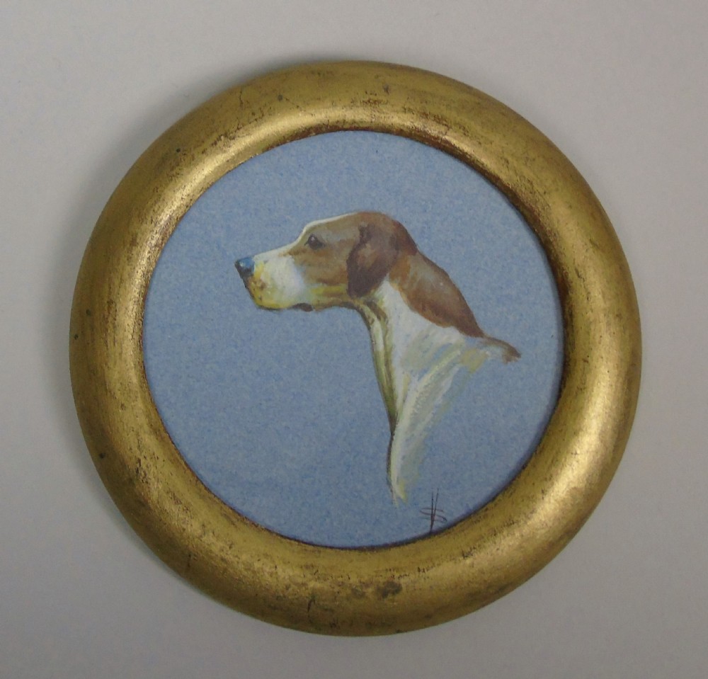 19th Century Fox Hound Watercolour Painting View II