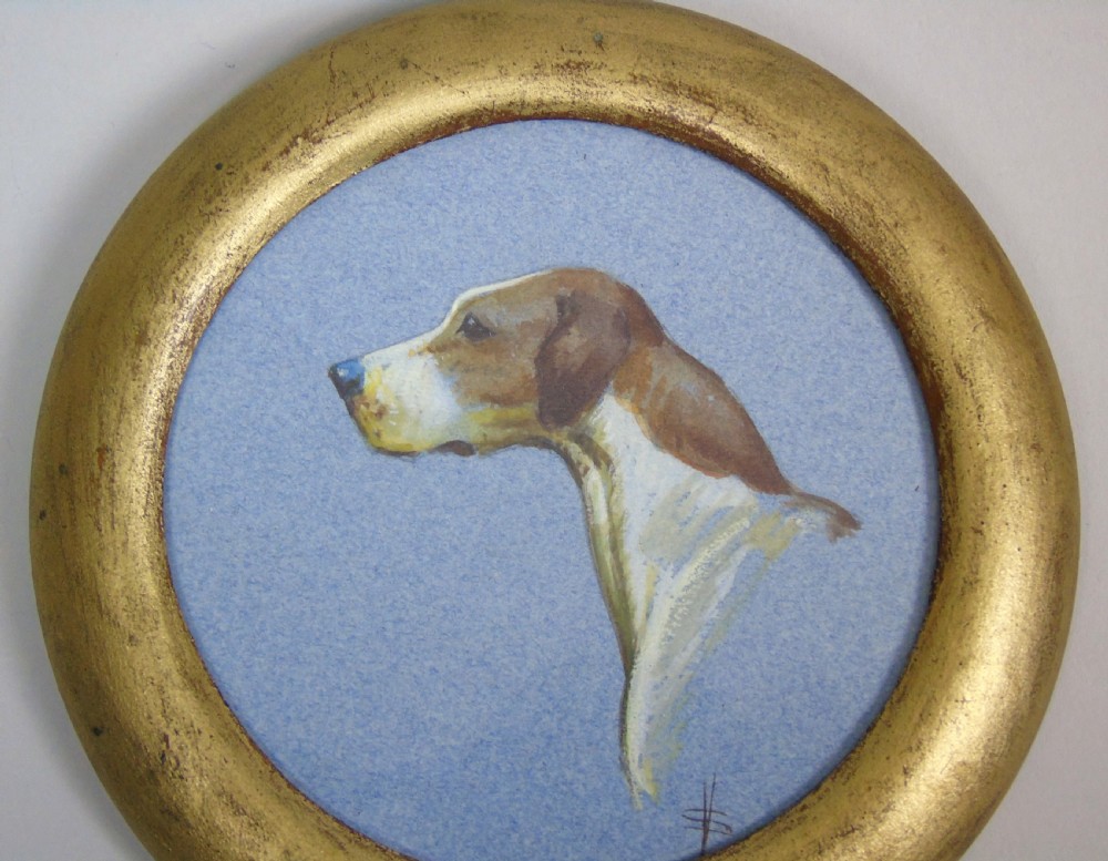 19th Century Fox Hound Watercolour Painting View IV