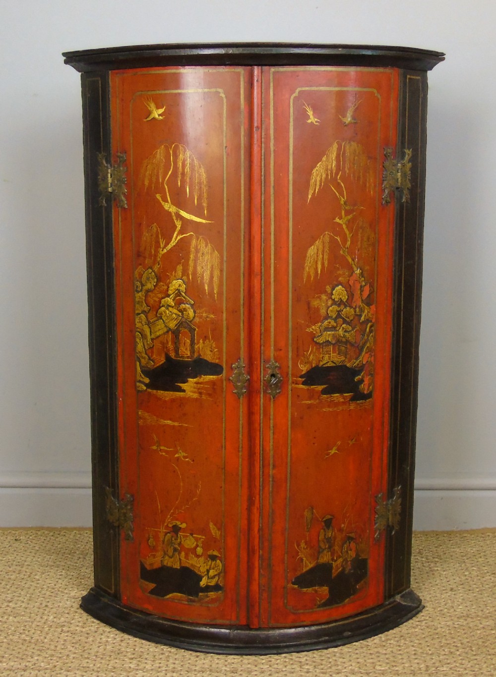George II Japanned Bowfront Corner Cupboard View II