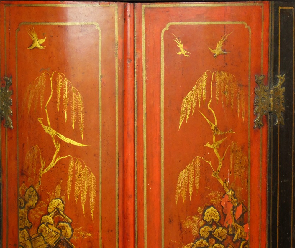 George II Japanned Bowfront Corner Cupboard View V