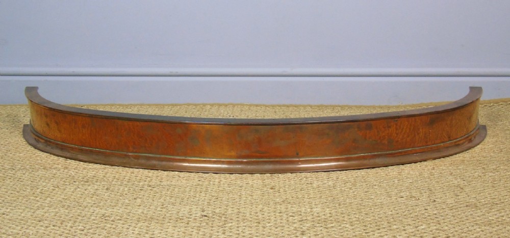 Good Quality 19th Century Solid Curved Copper Fender