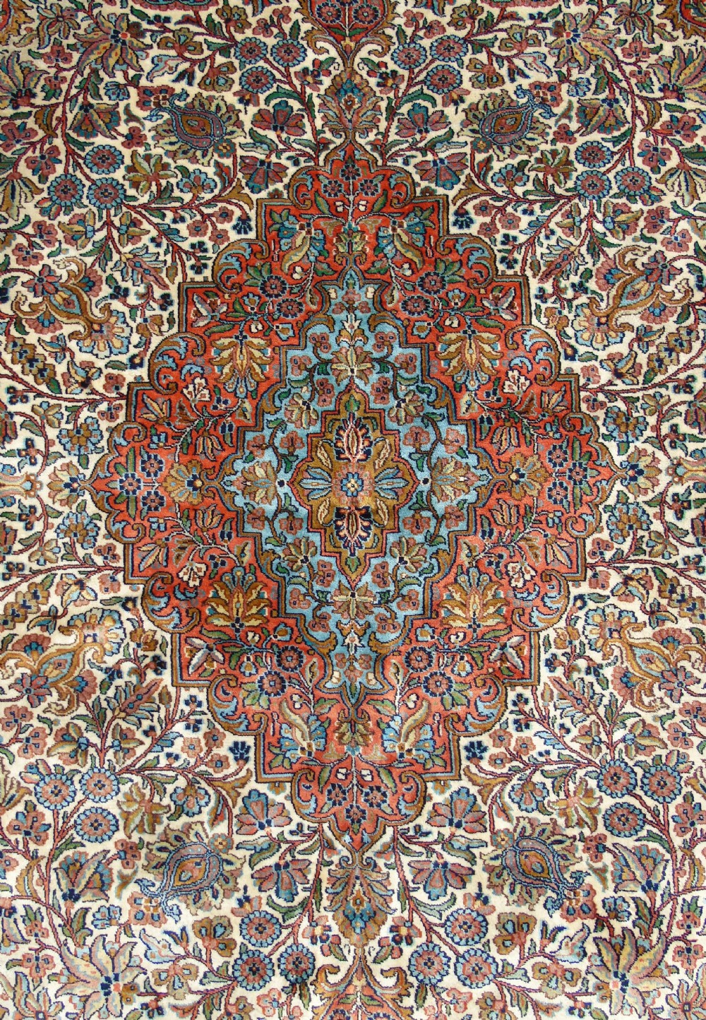 Large Antique Silk Kashan Carpet View II