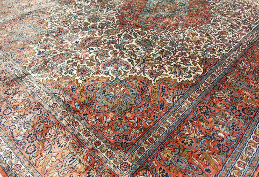 Large Antique Silk Kashan Carpet View IV