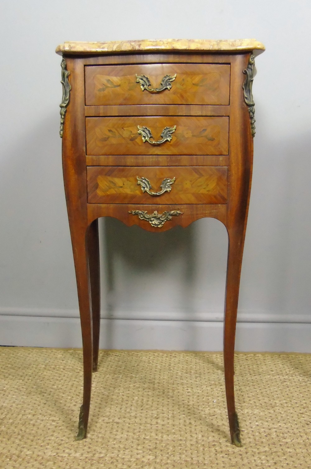 Pair of Antique French Bedside Cabinets Marble Top View VI