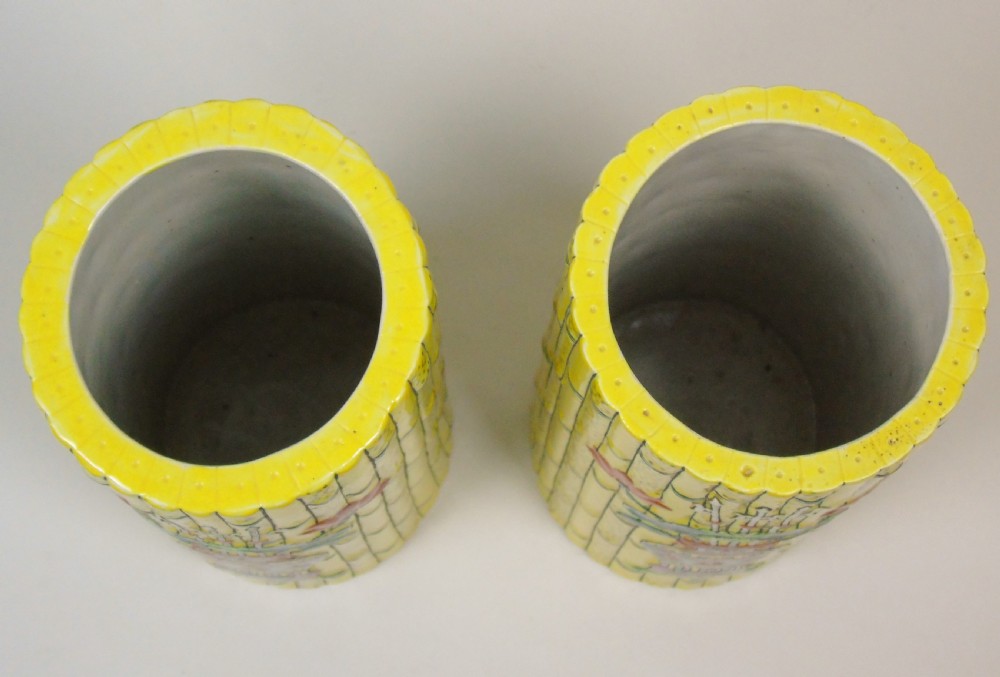 Good Pair of Chinese Tongzhi Period Bamboo Vases View V