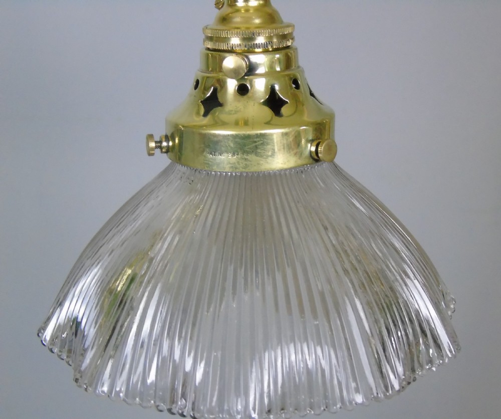 Good Holophane Brass Rise & Fall Chandelier Light Fitting 1904 View VII
