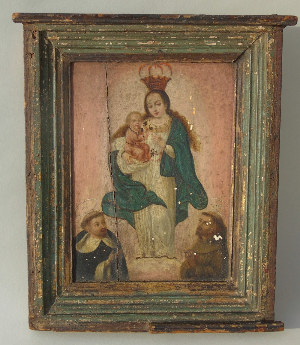 Antique Oil Painting Madonna and Child Murillo 18th Century