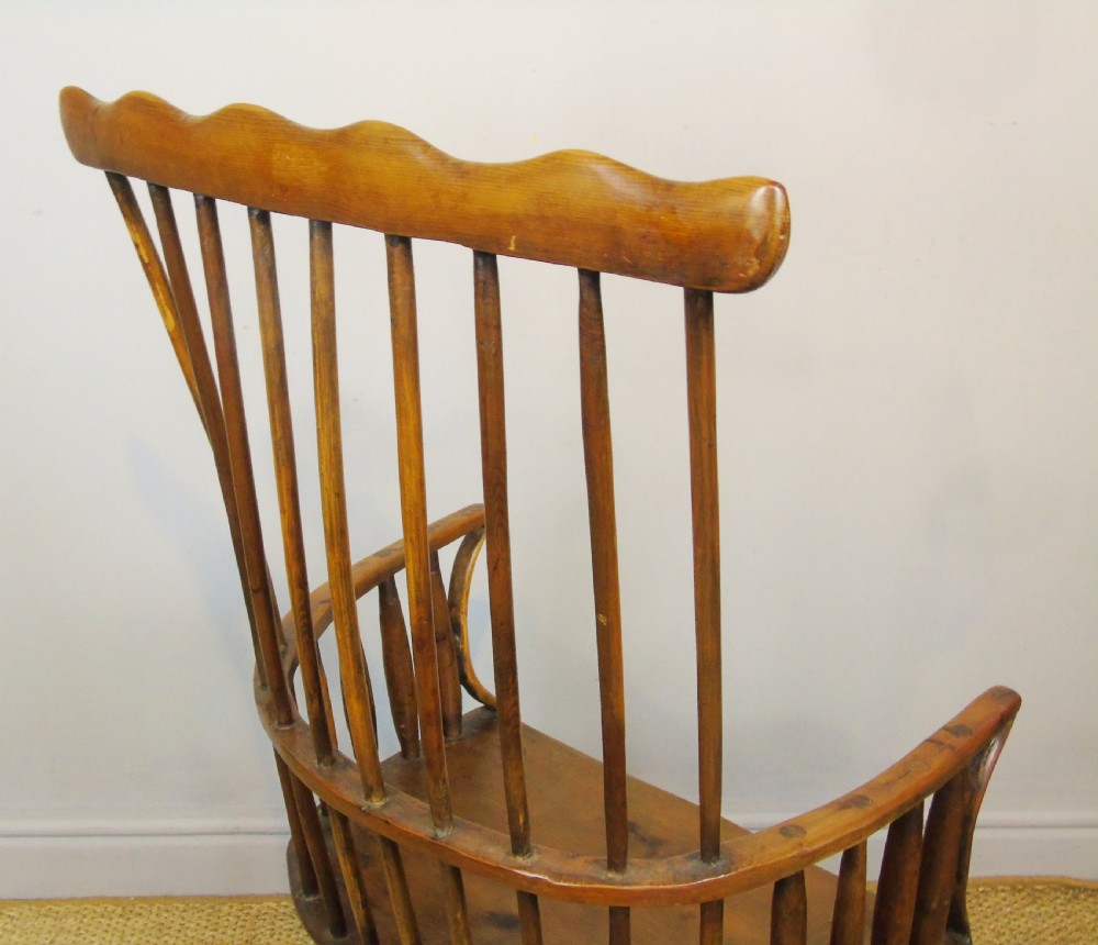 Charming 18th Century Yew Wood Comb Back Chair View III