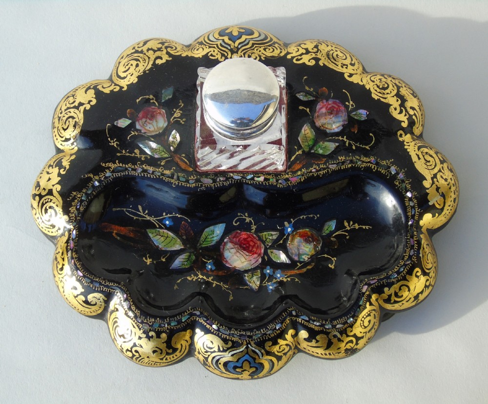 Antique Papier Mache Ink Stand 19th Century View II
