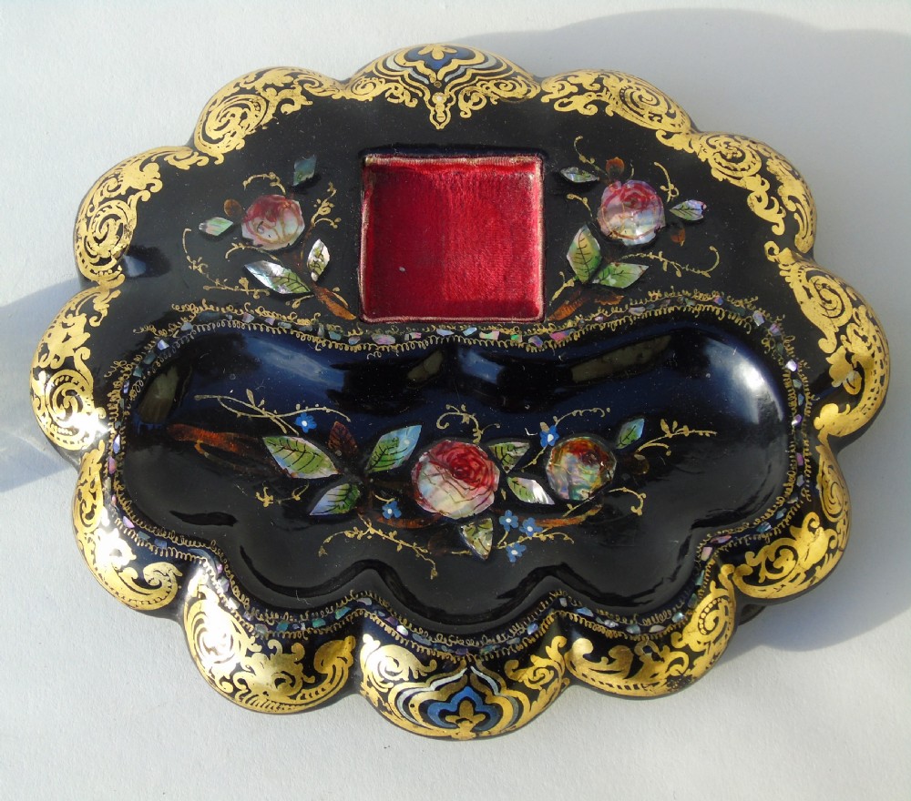 Antique Papier Mache Ink Stand 19th Century View III