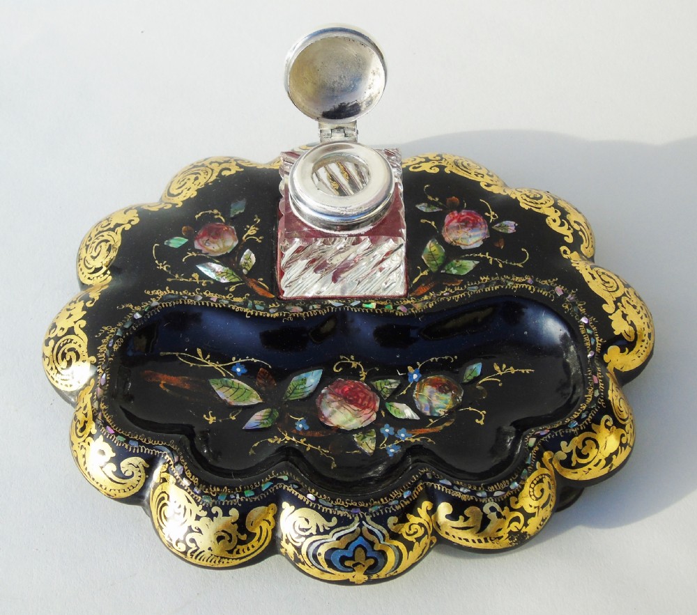 Antique Papier Mache Ink Stand 19th Century View IV