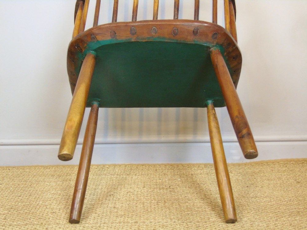 Charming 18th Century Yew Wood Comb Back Chair View IX