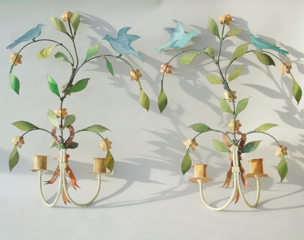 Pretty Pair of Vintage Metal Wall Sconce View VI