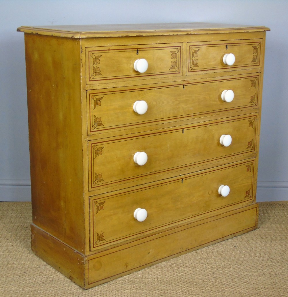 Rare Hand Painted Shoolbred Chest of Drawers View II